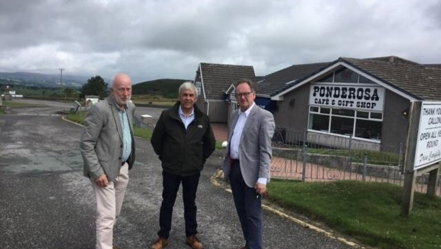From left, County Councillors Graham Timms, Martyn Holland and Melvyn Mile (Pic - Llan Blogger)